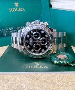 Alternative view of Rolex replica daytona 116509 white gold black diamond dial