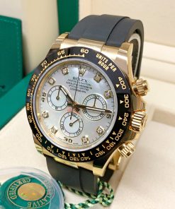 Alternative view of Rolex replica daytona oysterflex 116518LN yellow gold MOP dial