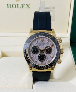 Rolex replica daytona oysterflex 116518LN yellow gold meteorite dial