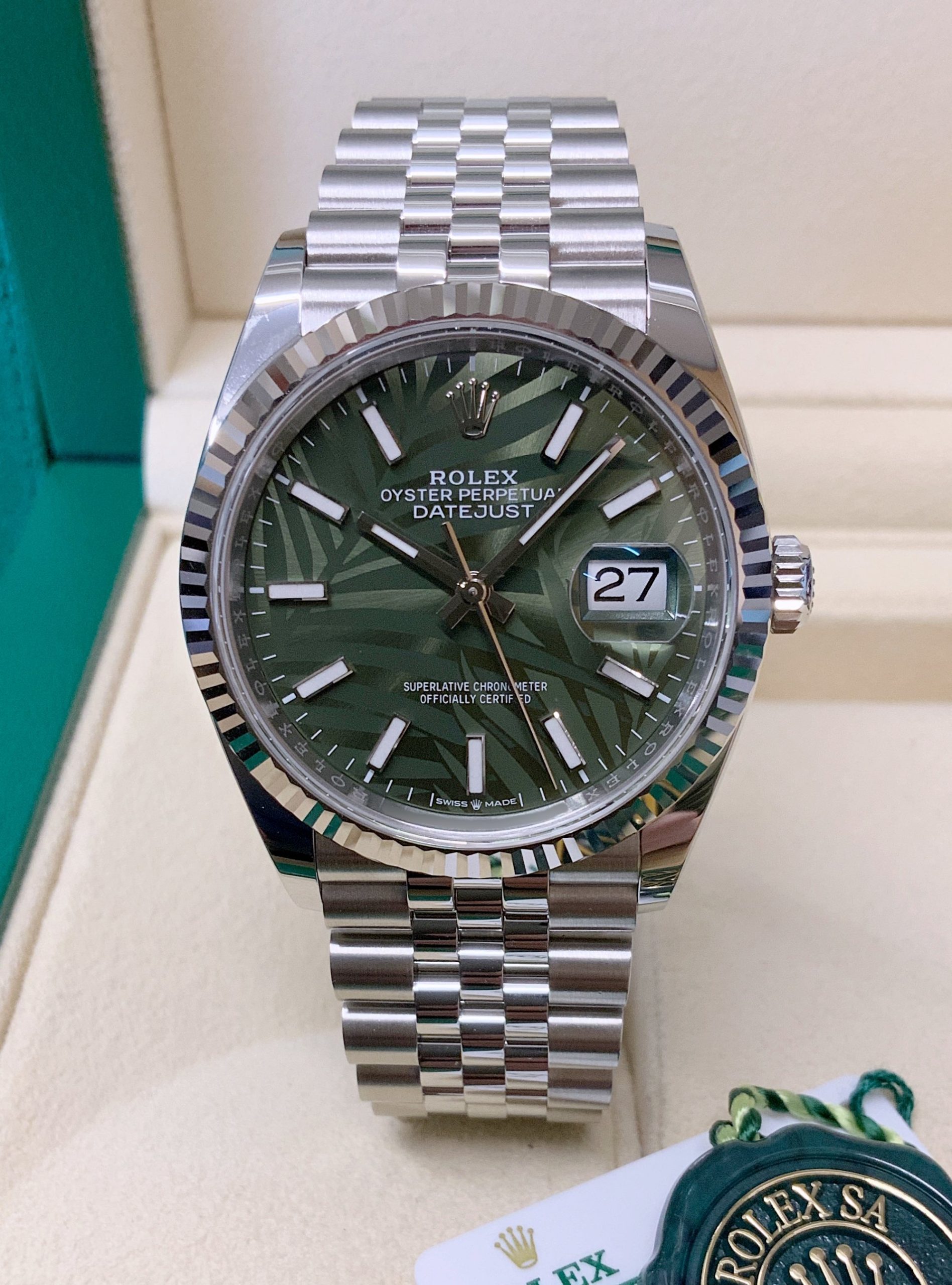 Rolex replica Datejust 36mm 126234 green Palm Motif