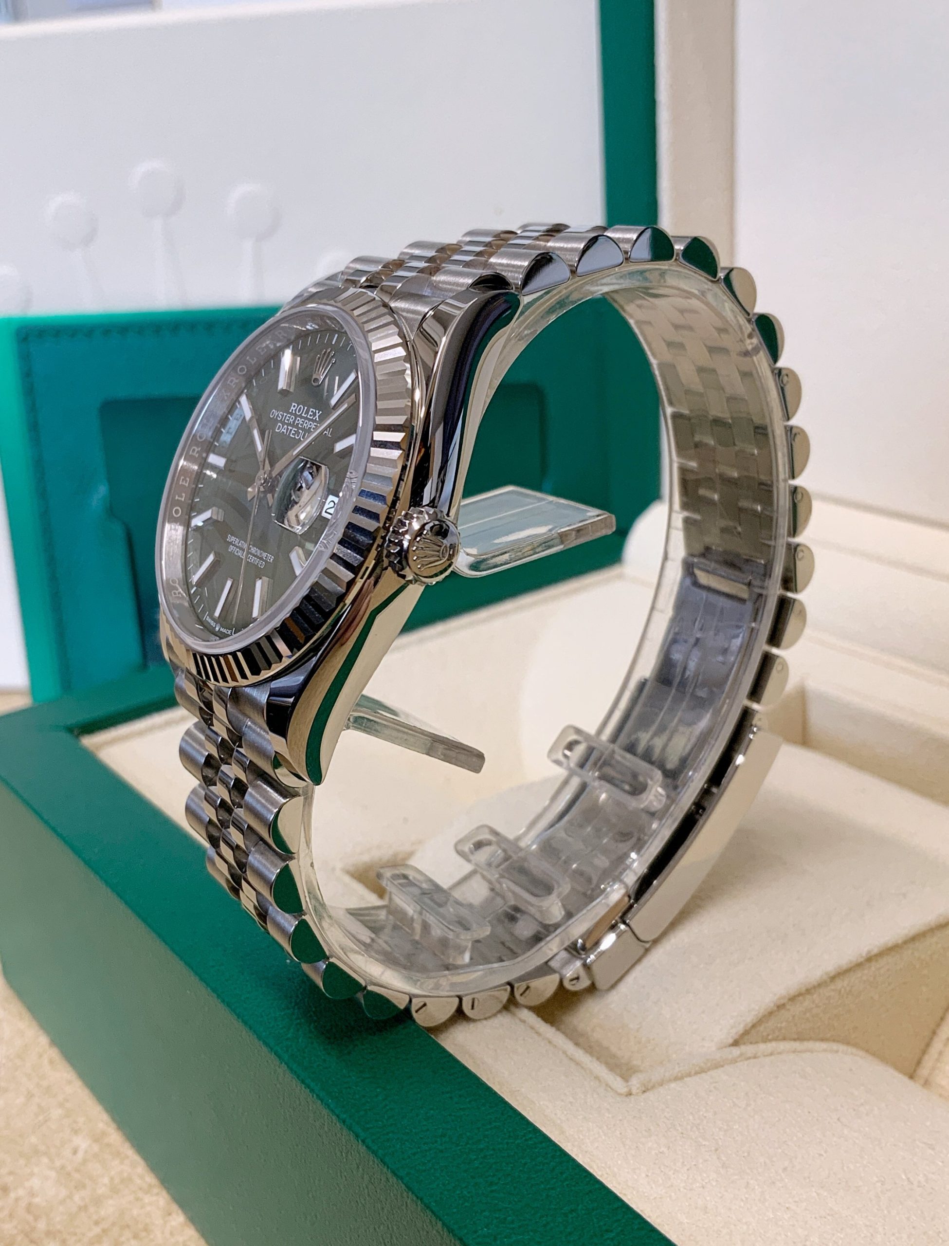 Rolex replica Datejust 36mm 126234 green Palm Motif - immagine 5