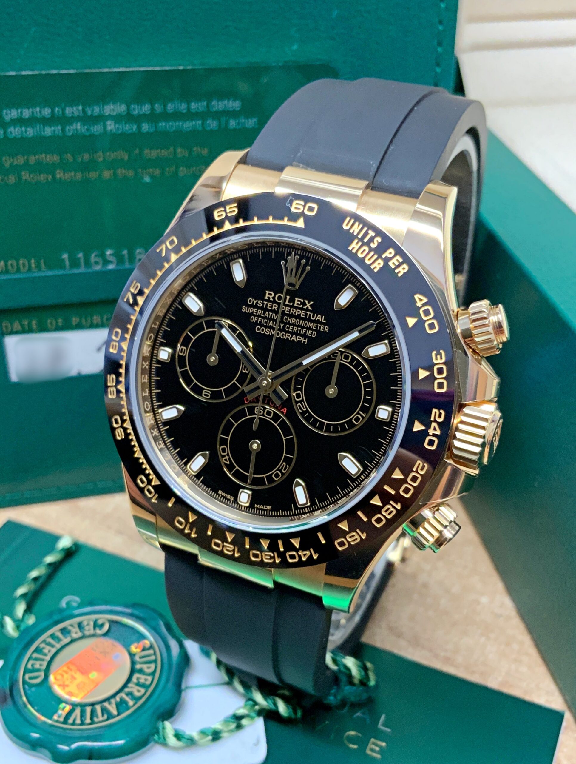 Rolex replica daytona oysterflex 116518LN black dial - immagine 4