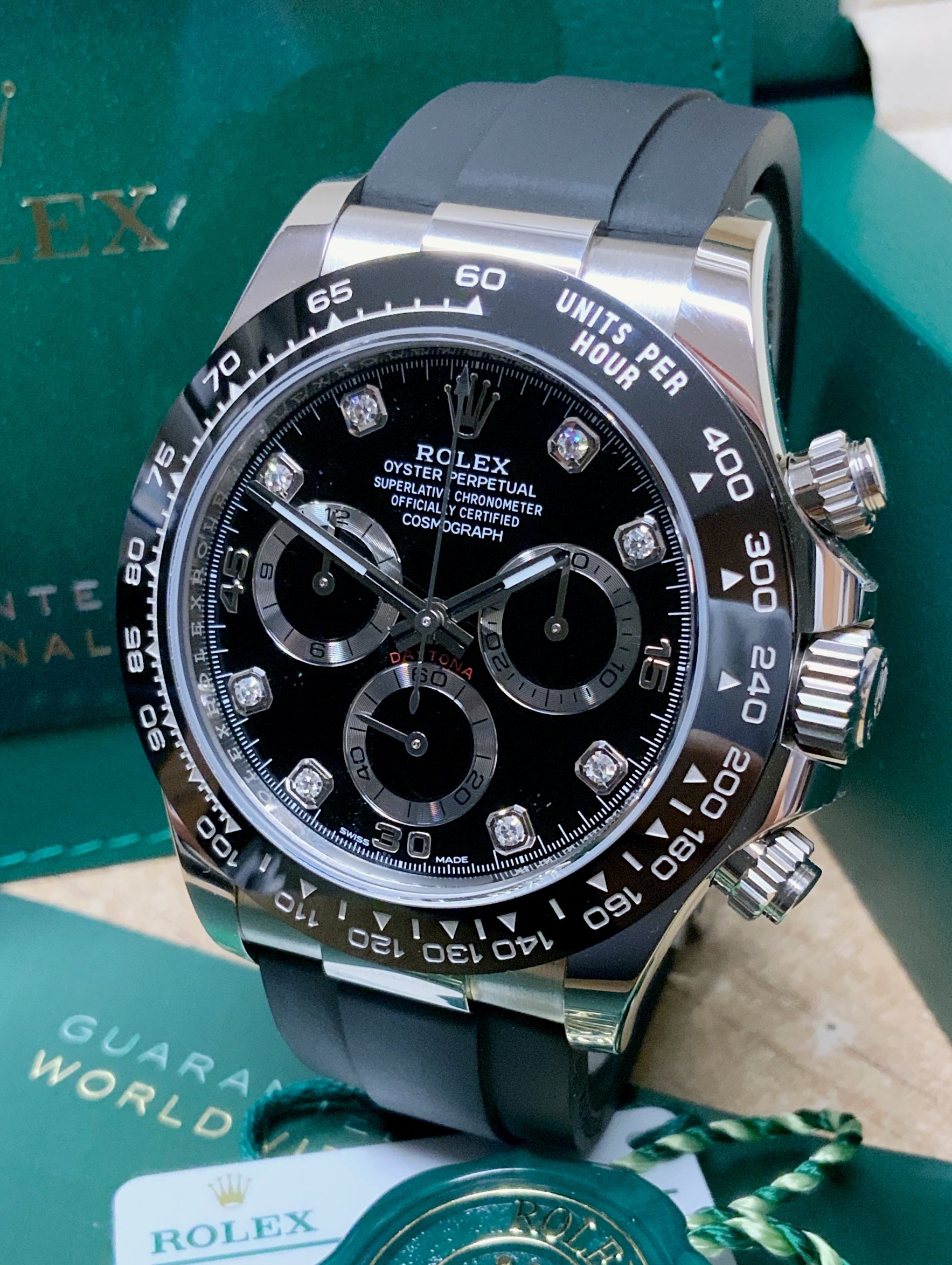 Rolex replica daytona oysterflex 116519LN diamond dial - immagine 2