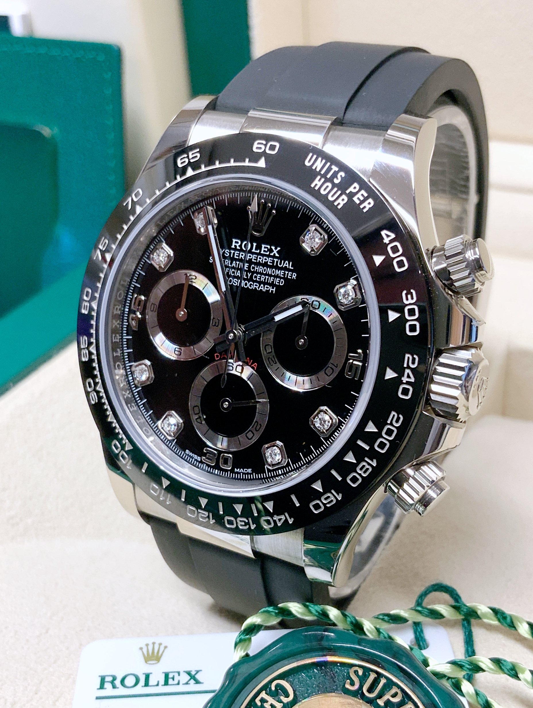 Rolex replica daytona oysterflex 116519LN diamond dial - immagine 4